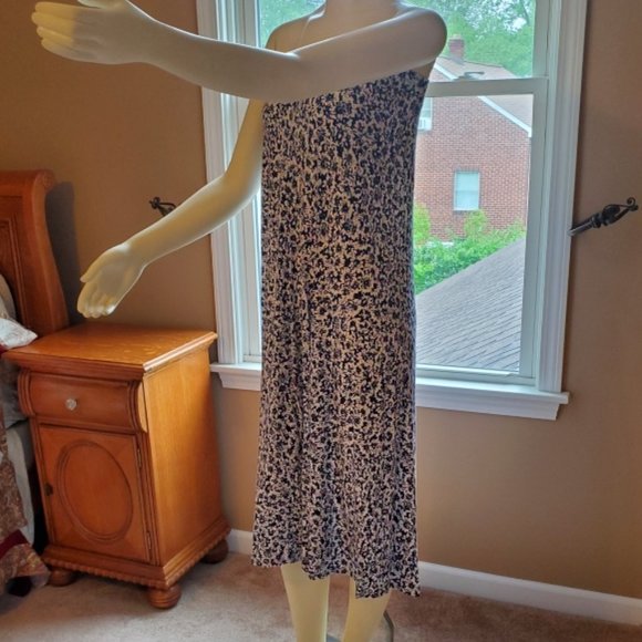 Loveappella Navy Blue and White Maxi Skirt - Picture 8 of 9